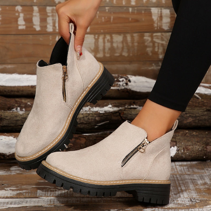 Women's Chunky Side Zip Ankle Booties