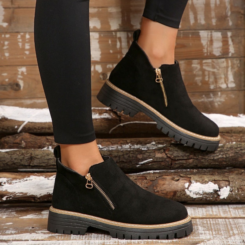 Women's Chunky Side Zip Ankle Booties