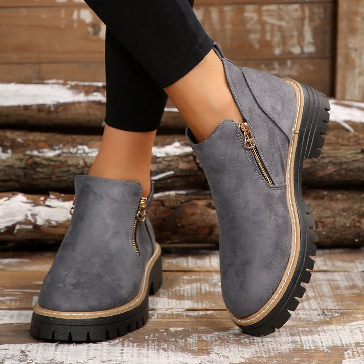 Women's Chunky Side Zip Ankle Booties