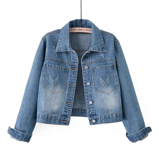 Women's Classic Denim Jean Jacket Light Blue
