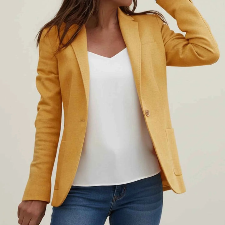 Women's Classic-Fit Blazer Jacket Yellow
