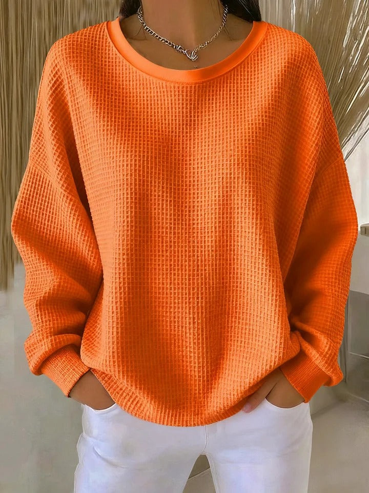 Women's Classic Knit Sweater Orange