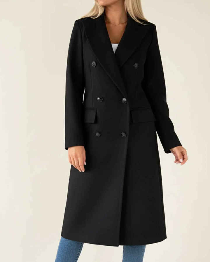 Women's Classic Long Trench Coat Black