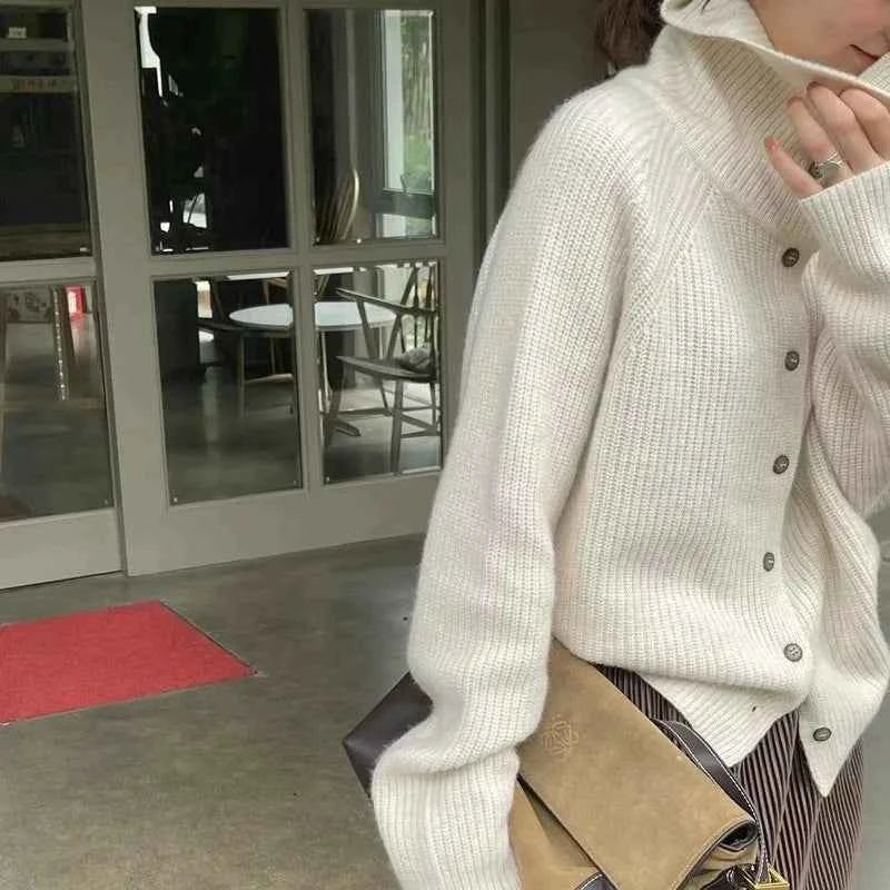 Womens Classic Turtleneck Sweater White