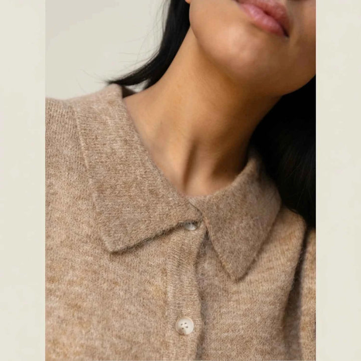 Women's Collared Winter Cardigan Sweater