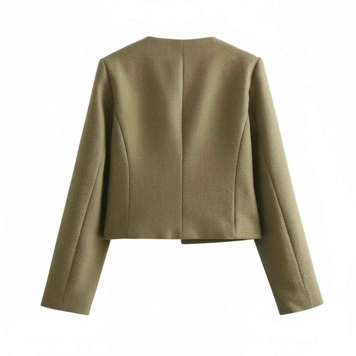 Women's Collarless Cropped Blazer Jacket