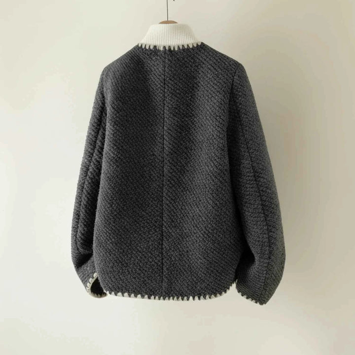 Women's Collarless Knit Cardigan Jacket