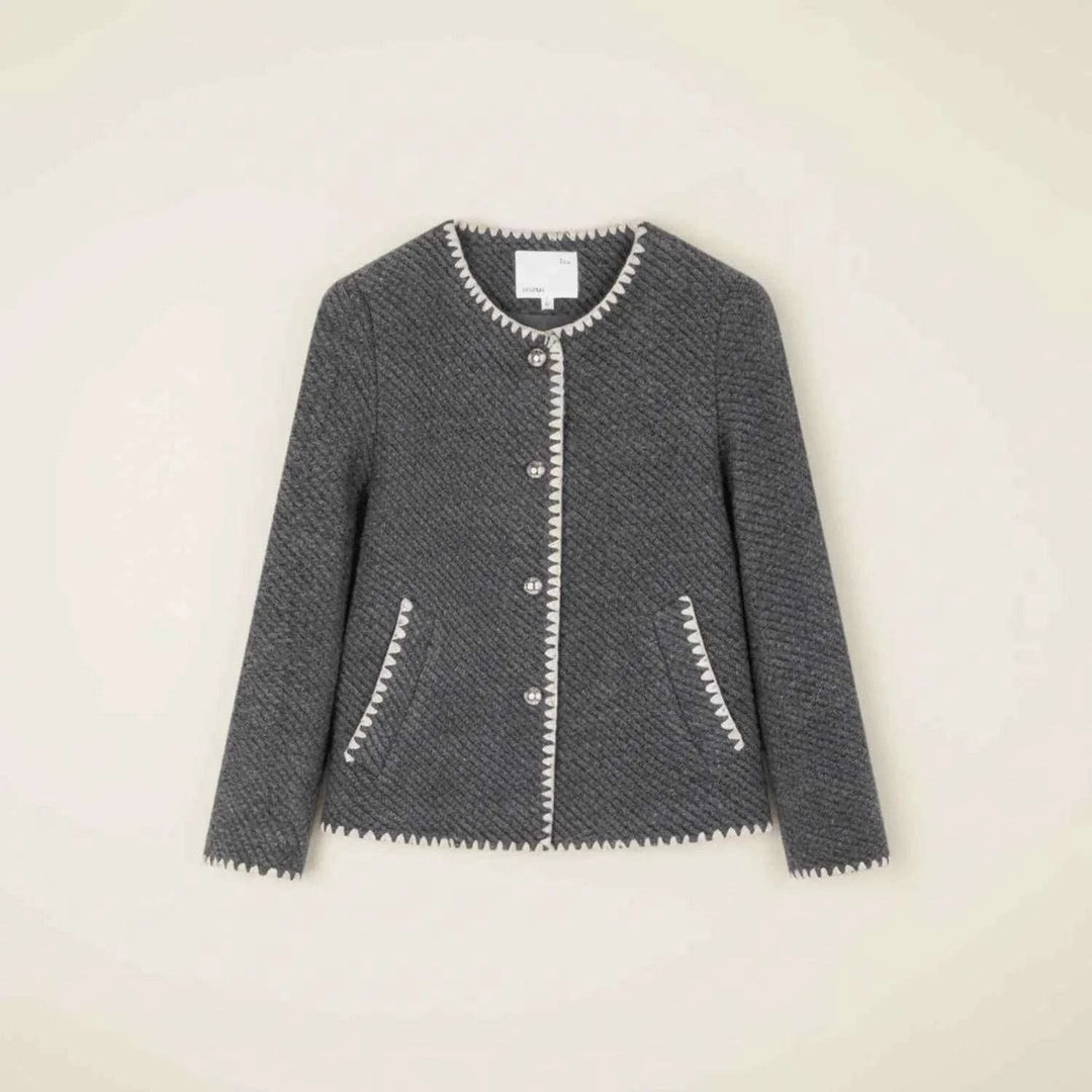 Women's Collarless Knit Cardigan Jacket