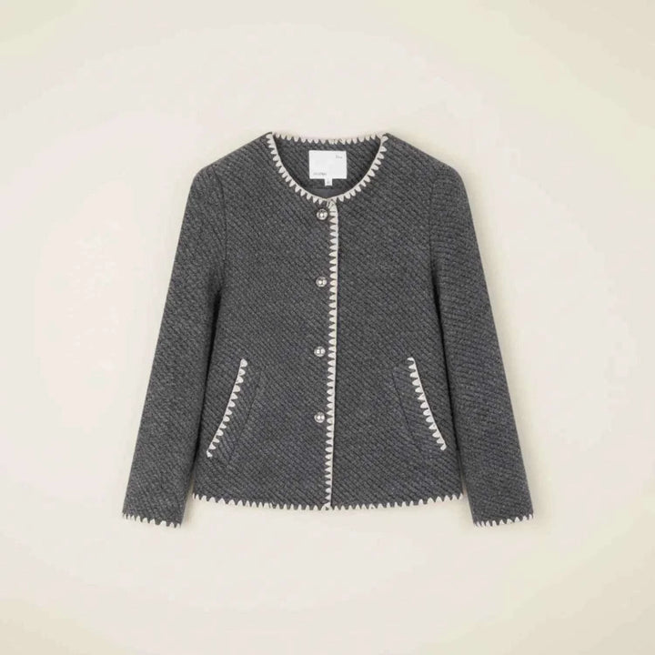 Women's Collarless Knit Cardigan Jacket