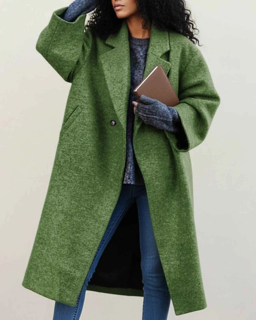 Women's Colorful Long Winter Coat Green