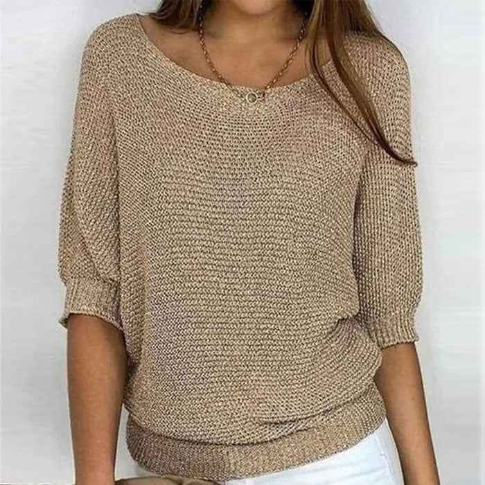 Women's Comfortable Elegant Sweater Khaki