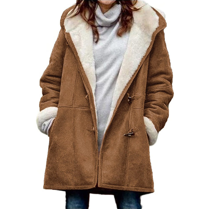 Women's Cozy Hooded Coat - Warm and Stylish Brown