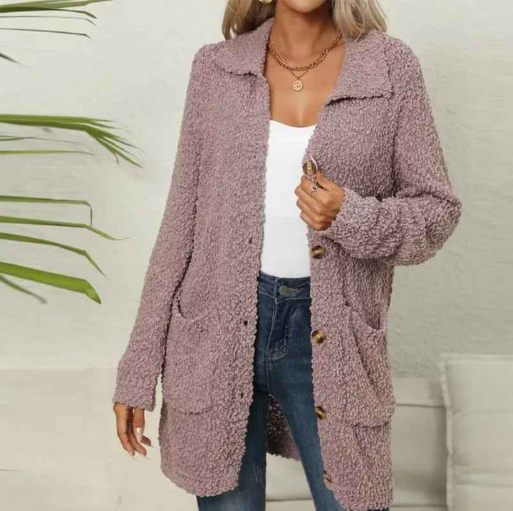 Women's Cozy Long Teddy Vest for Ultimate Comfort Purple