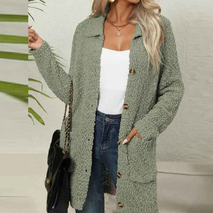 Women's Cozy Long Teddy Vest for Ultimate Comfort Army Green