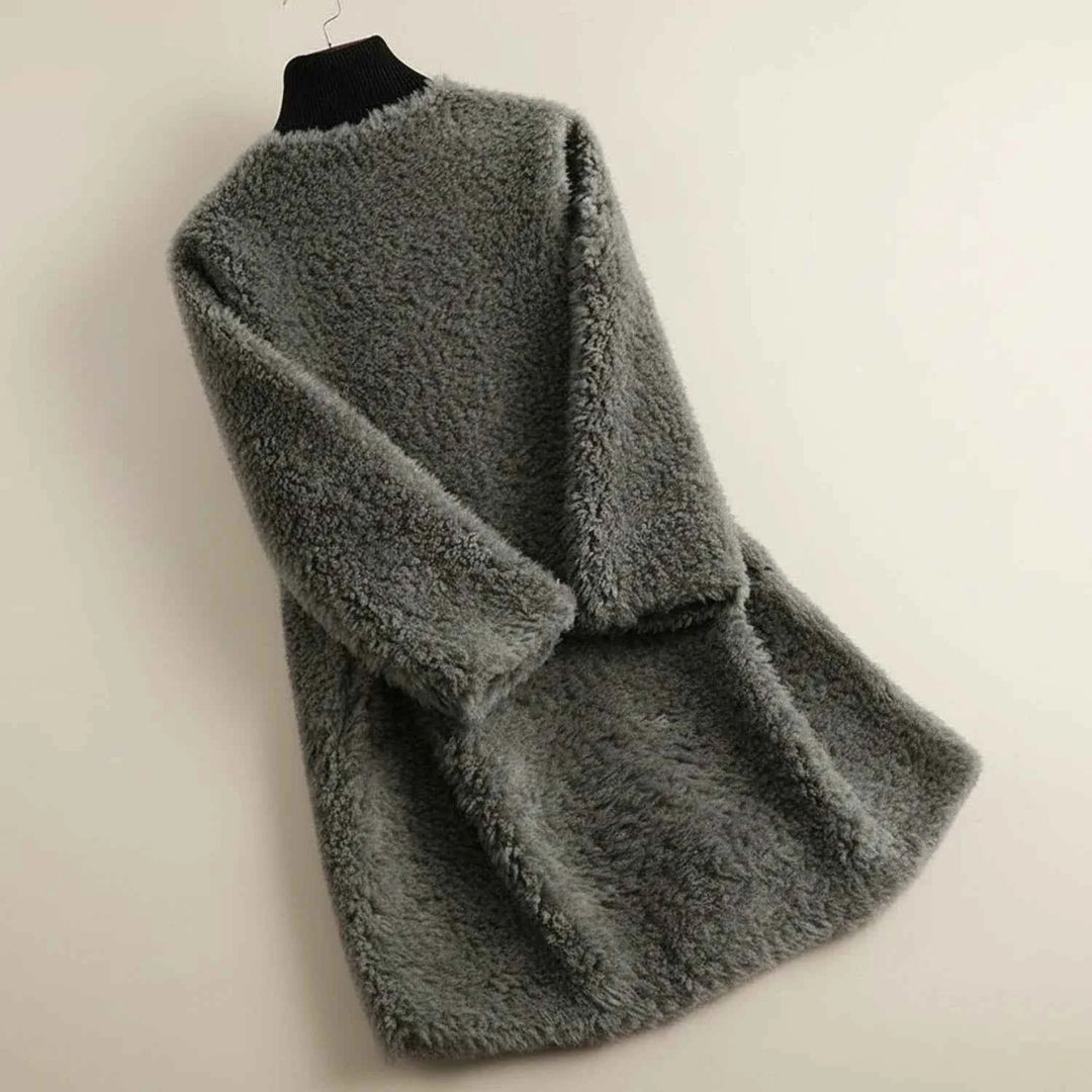 Women's Cozy Open-Front Teddy Winter Coat