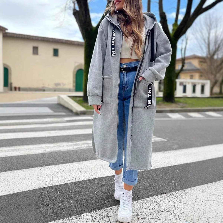 Women's Cozy Oversized Hoodie Coat Grey