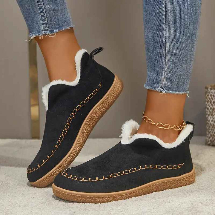 Women's Cozy Round Toe Ankle Boots – Stylish Comfort Footwear