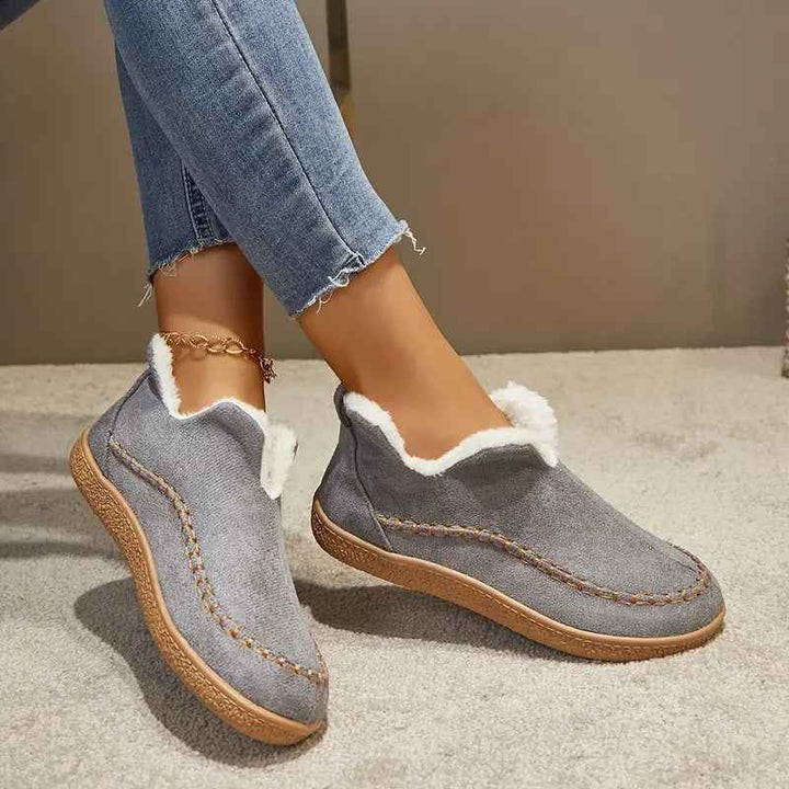 Women's Cozy Round Toe Ankle Boots – Stylish Comfort Footwear