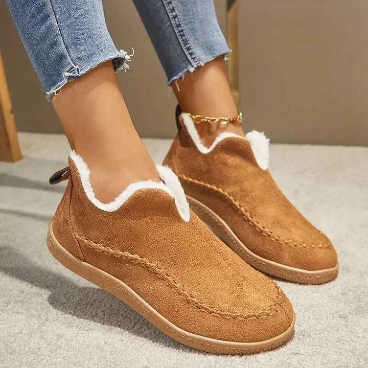 Women's Cozy Round Toe Ankle Boots – Stylish Comfort Footwear