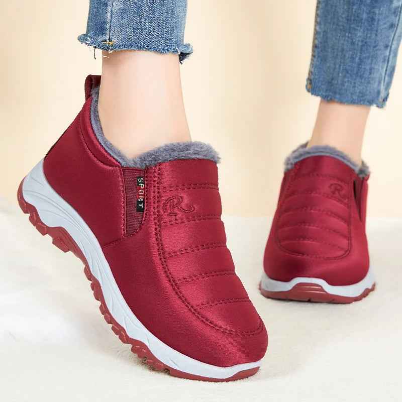 Women's Cozy Slip-On Quilted Waterproof Winter Boots