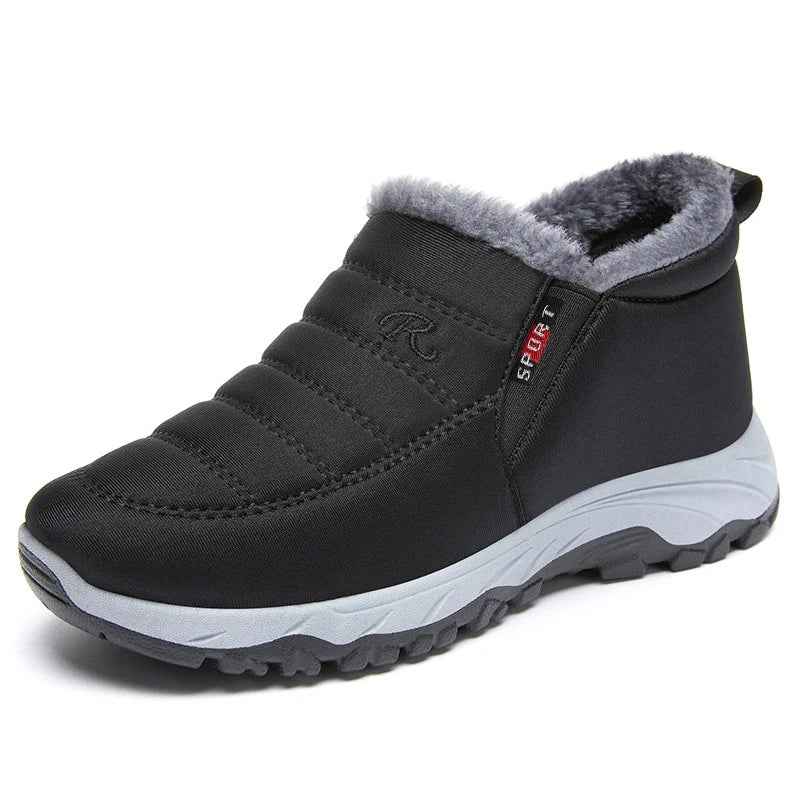 Women's Cozy Slip-On Quilted Waterproof Winter Boots Black