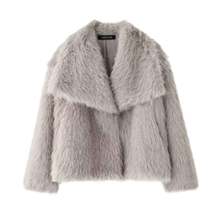 Women's Cozy Snowfall Faux Fur Jacket Gray