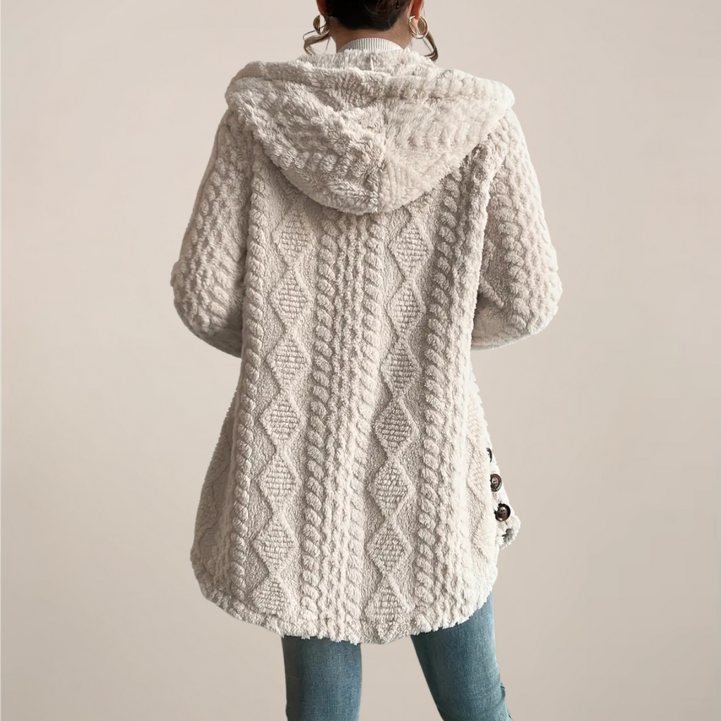 Women's Spring Hooded Textured Cardigan