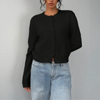 Women's Spring Cropped Button Cardigan