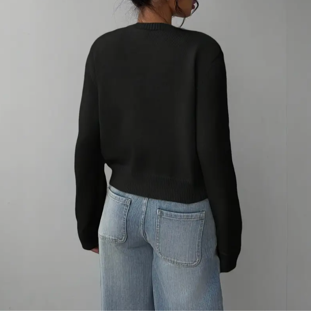 Women's Spring Cropped Button Cardigan