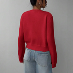 Women's Spring Cropped Button Cardigan