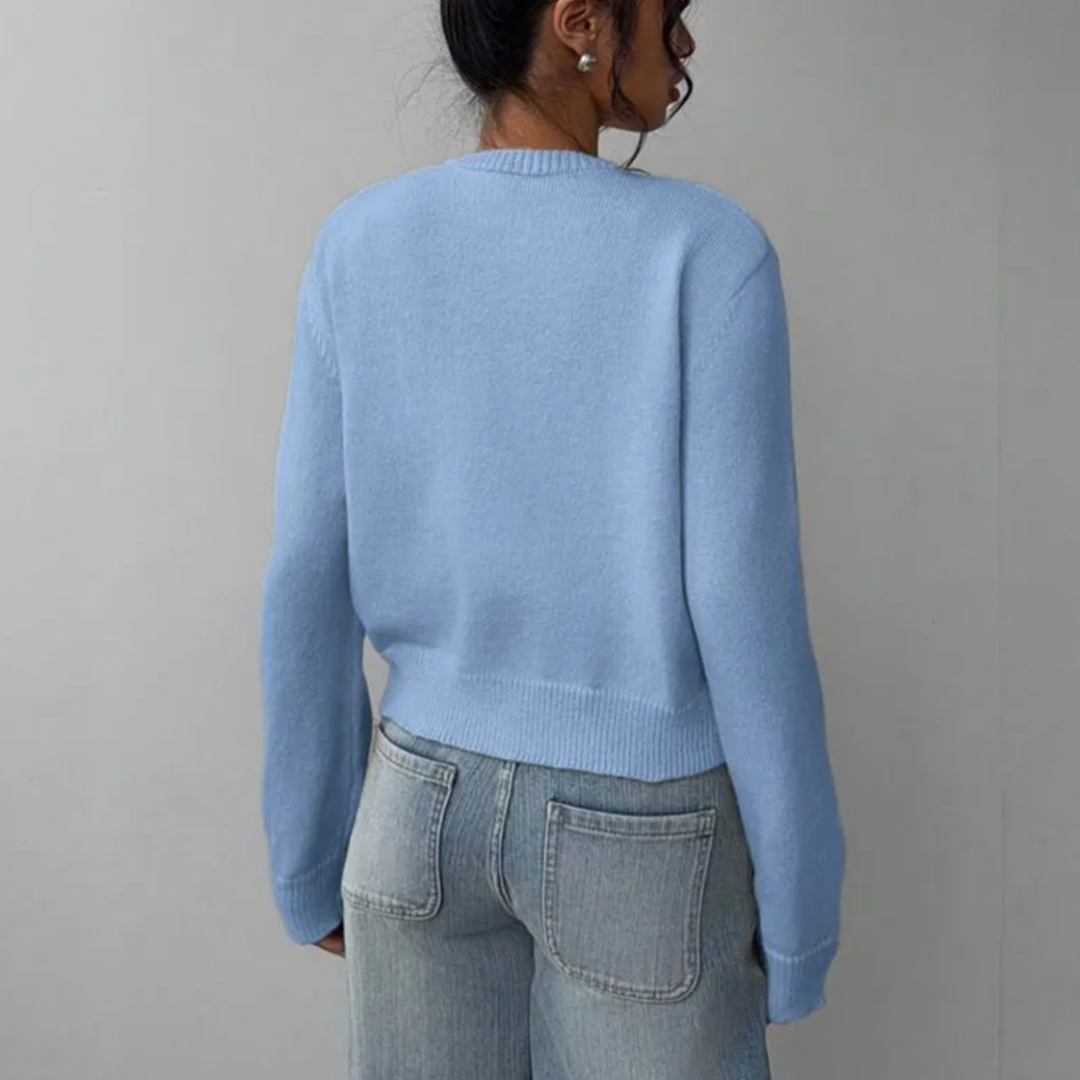 Women's Spring Cropped Button Cardigan