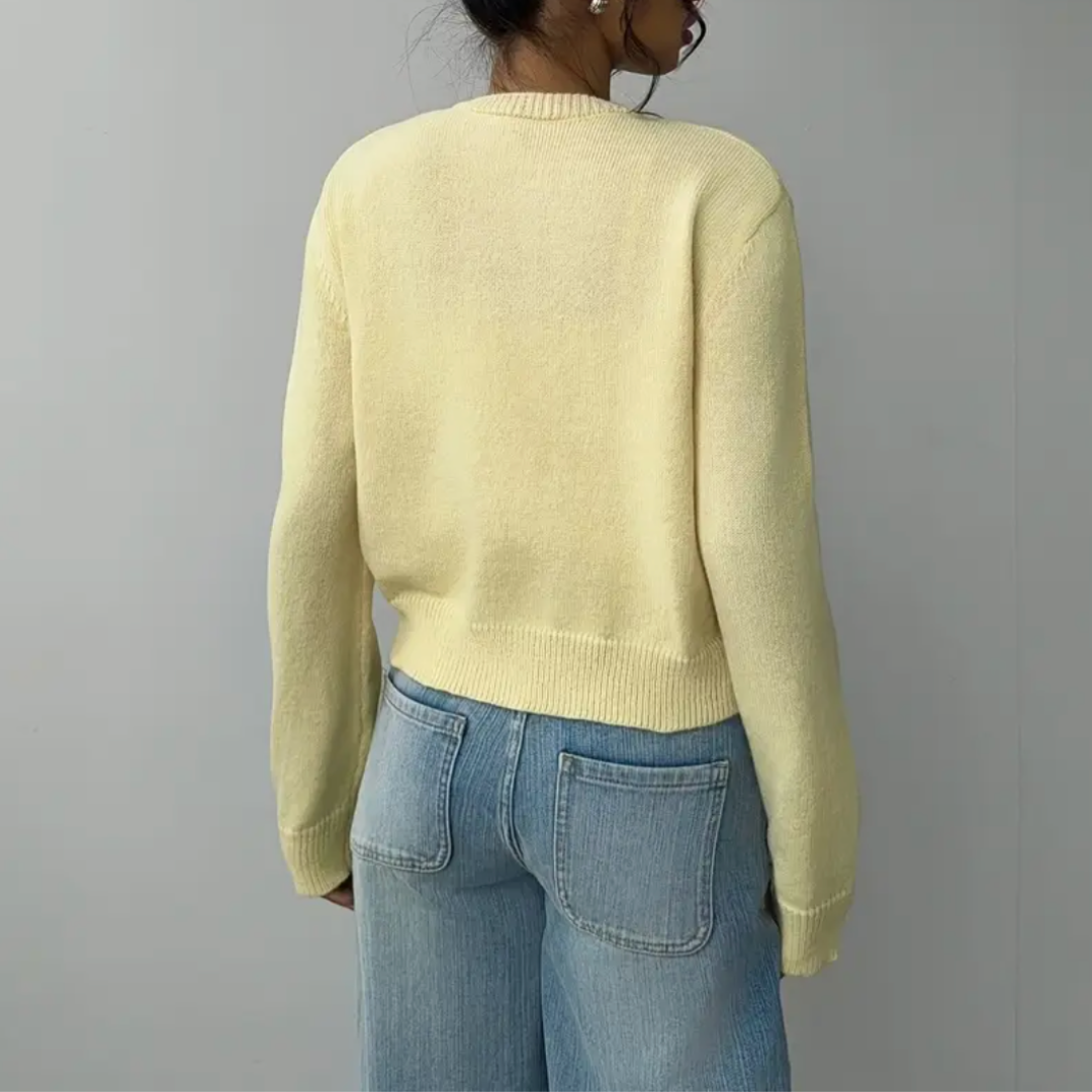 Women's Spring Cropped Button Cardigan