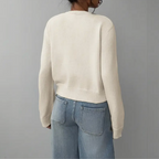 Women's Spring Cropped Button Cardigan