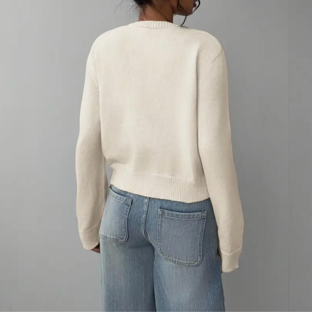 Women's Spring Cropped Button Cardigan