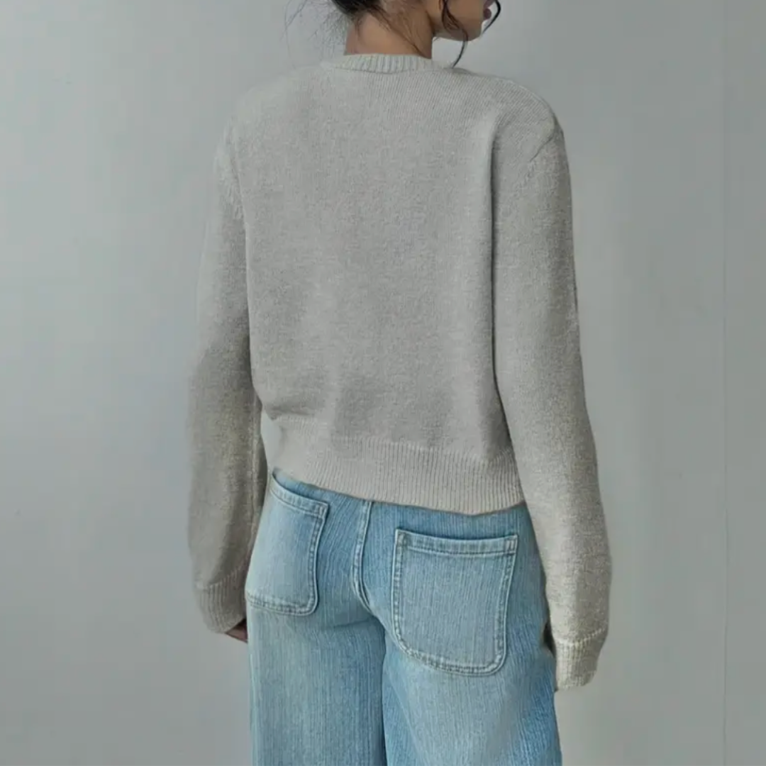 Women's Spring Cropped Button Cardigan