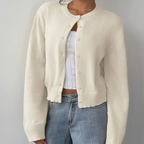 Women's Spring Cropped Button Cardigan
