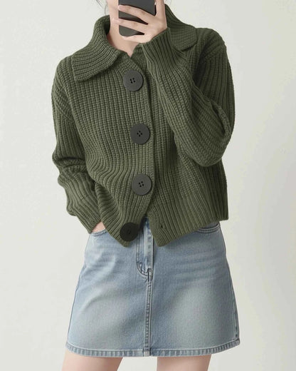 Women's Acrylic Sweater Oversized Ribbed Trim Orange Winter Green One Size Fits All