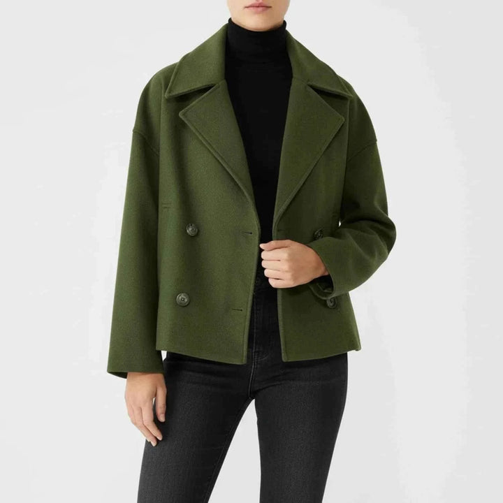 Women's Cropped Trench-Style Peacoat