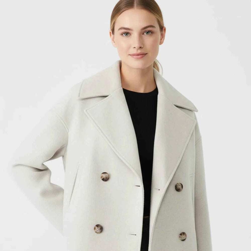 Women's Cropped Trench-Style Peacoat