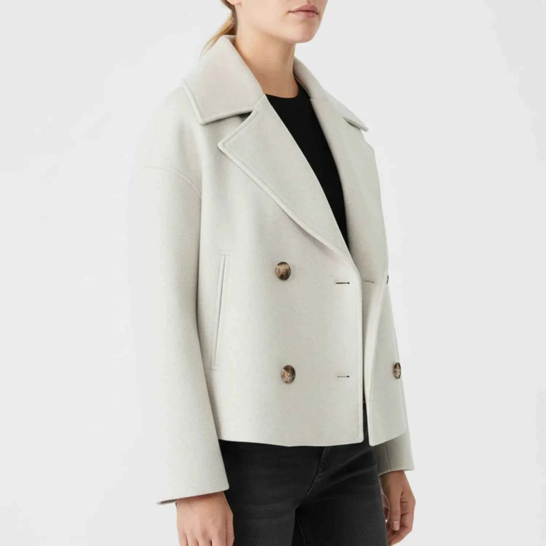 Women's Cropped Trench-Style Peacoat