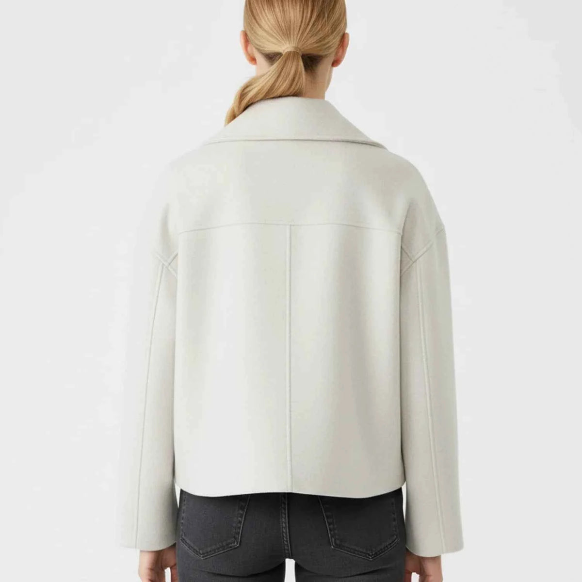 Women's Polyester Coat Oversized Pockets Beige Winter Black