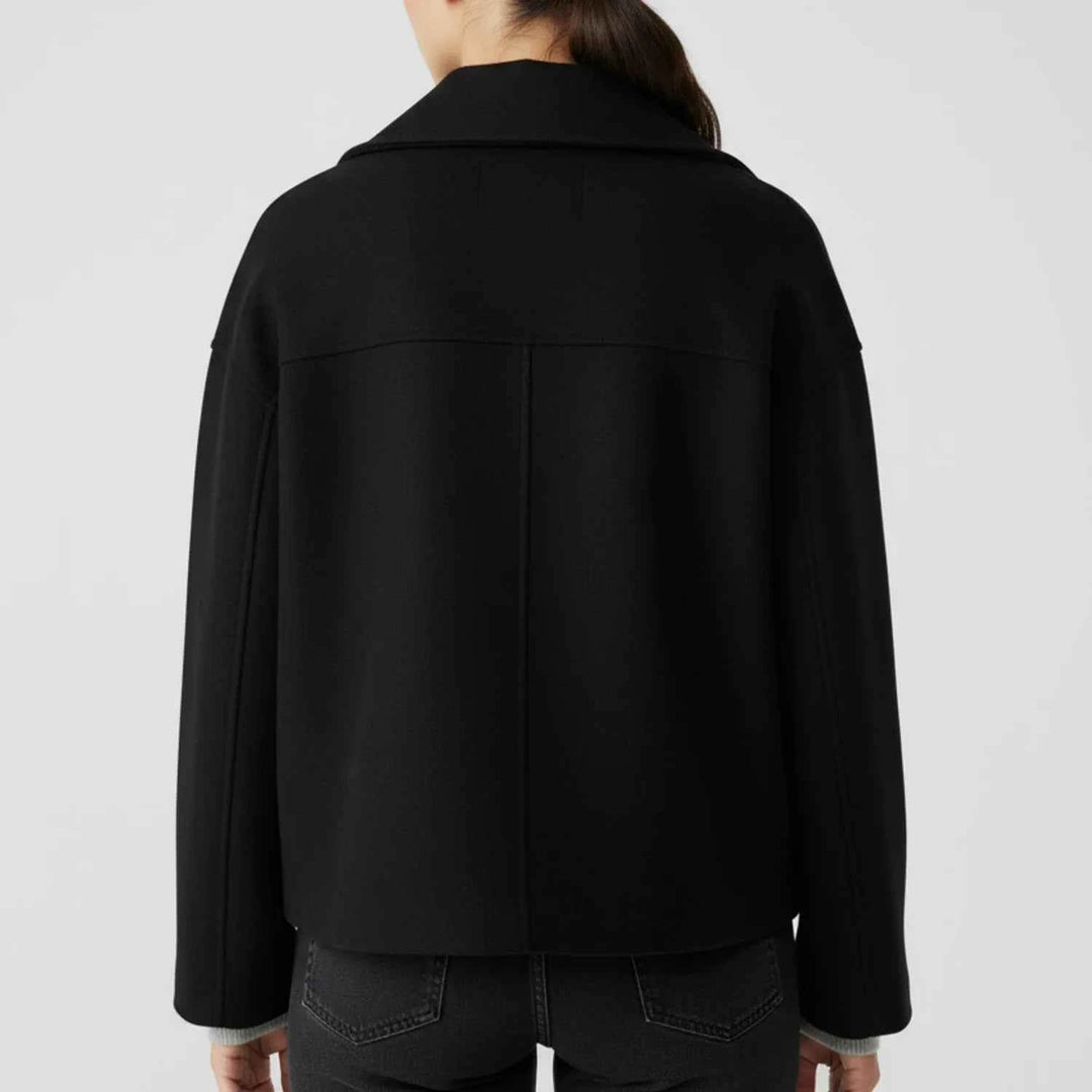 Women's Cropped Trench-Style Peacoat