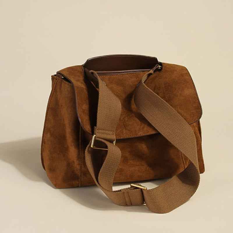 Women's Casual Flap Crossbody Bag Brown 28cm x 14cm x 29cm