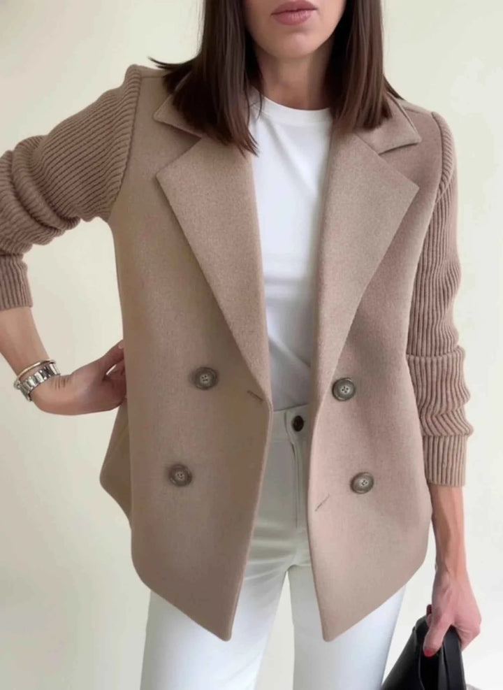 Women's Double-Breasted Blazer Jacket Taupe