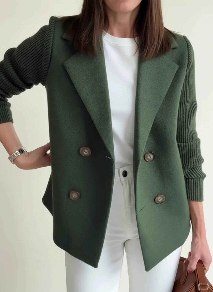 Women's Double-Breasted Blazer Jacket Army Green