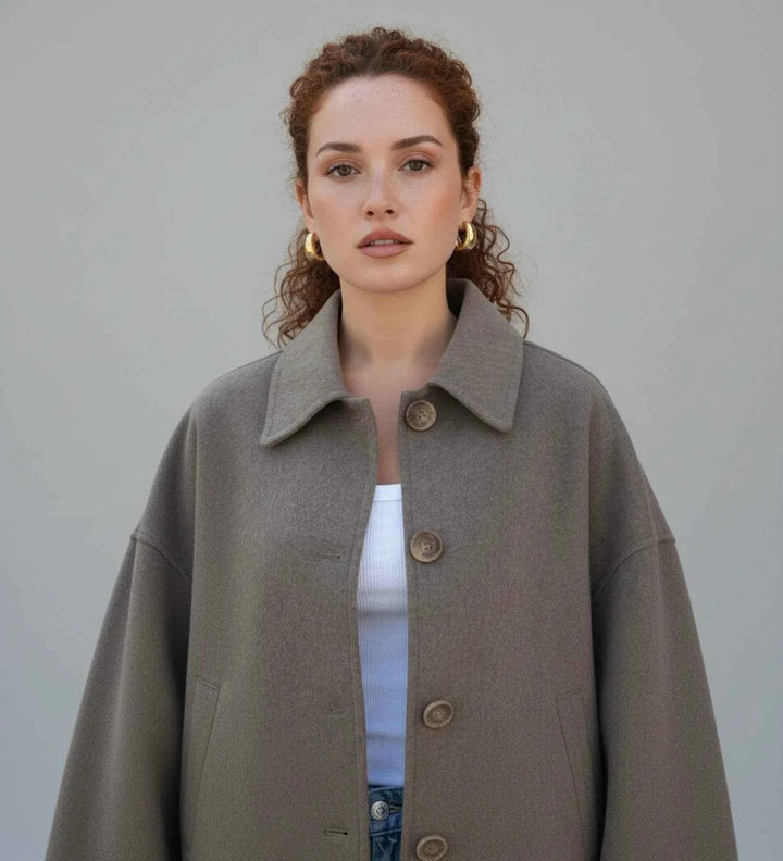 Women's Double-Breasted Cropped Pea Coat
