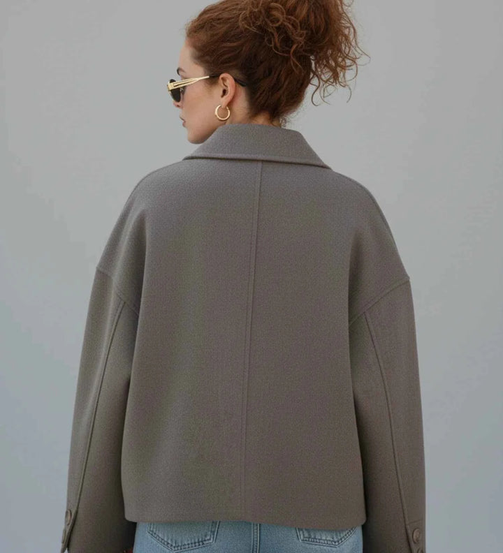 Women's Double-Breasted Cropped Pea Coat