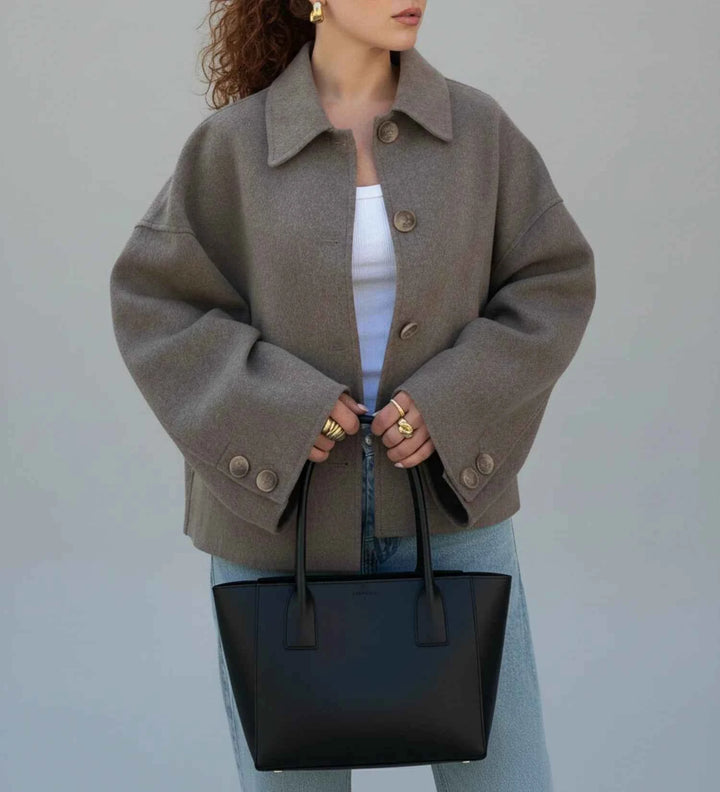 Women's Double-Breasted Cropped Pea Coat