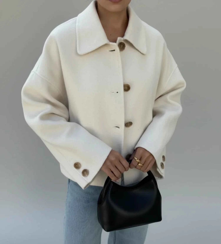 Women's Double-Breasted Cropped Pea Coat