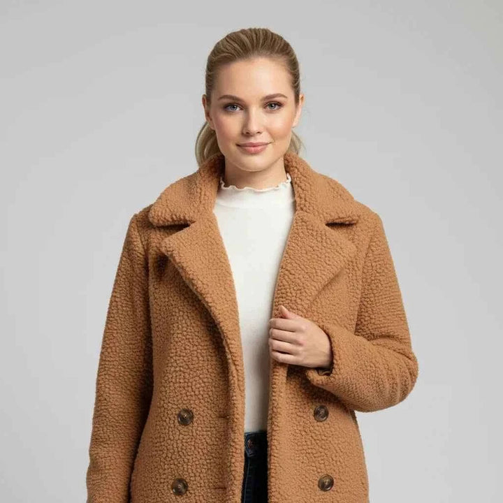 Women's Double-Breasted Jacket Camel